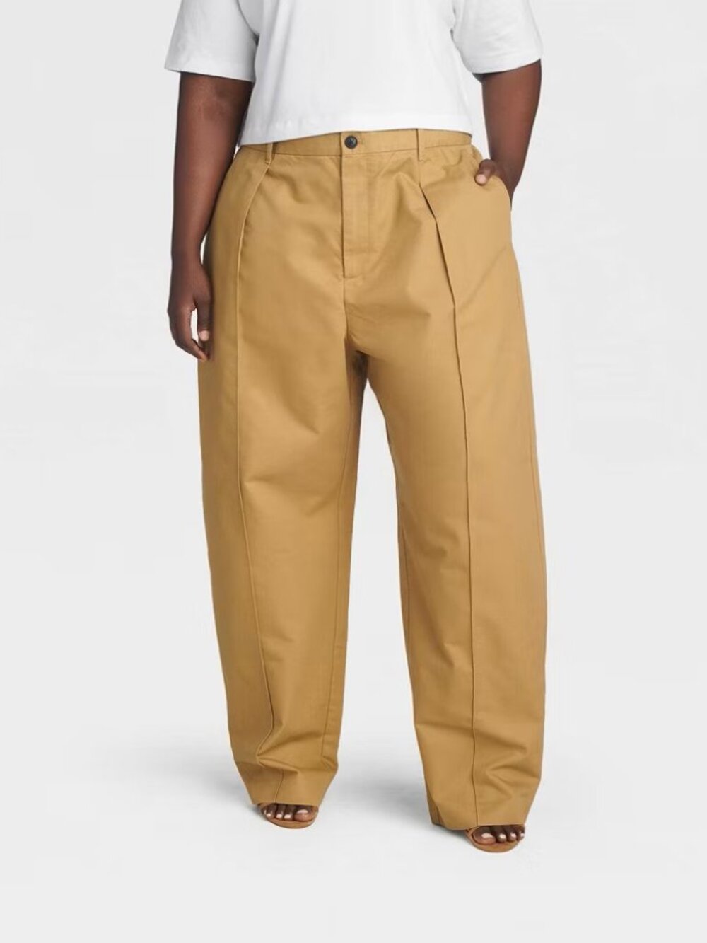NWT KBB by Kahlana Women's Size XXL The Barrel Wide Leg Brown Trousers Pants